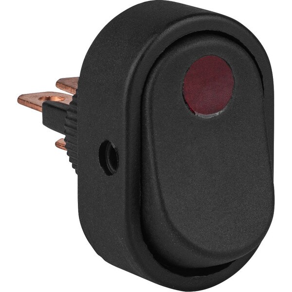 Main product image for SPST Automotive Illuminated Rocker Switch w/Red Large Dot 12V 060-761